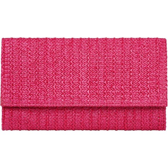 Rose Straw Crossbody Chain Evening Clutch Bag for Women
